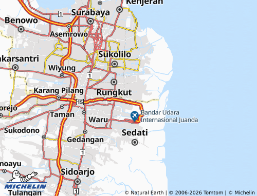 MICHELIN Gunung Anyar map - ViaMichelin