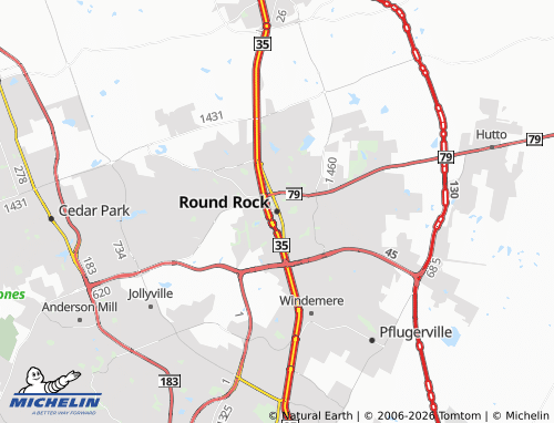 Mapa MICHELIN Round Rock - ViaMichelin