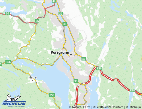 Kaart MICHELIN Porsgrunn - ViaMichelin