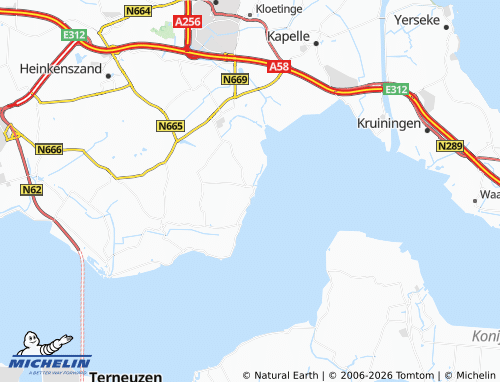 Carte MICHELIN Hoedekenskerke - ViaMichelin