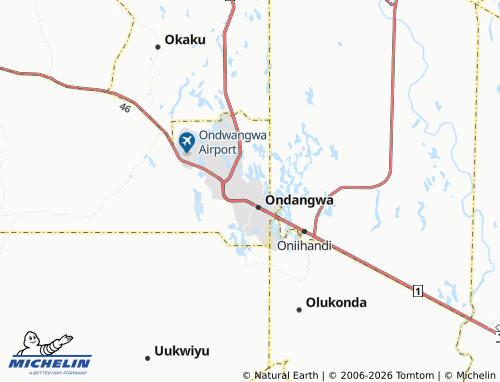 MICHELIN-Landkarte Ondangwa Extension 2 - ViaMichelin