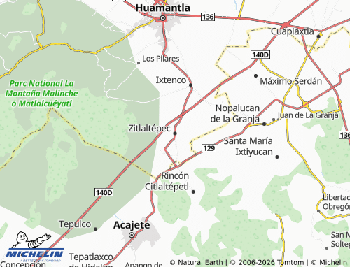 Mapa MICHELIN Zitlaltépec - ViaMichelin