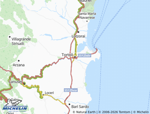 Mapa MICHELIN Tortoli - ViaMichelin