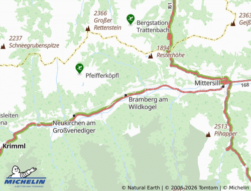 MICHELIN Bramberg am Wildkogel map - ViaMichelin