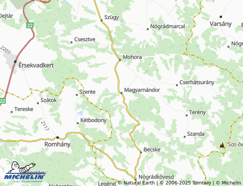 Carte MICHELIN Magyarnándor - ViaMichelin