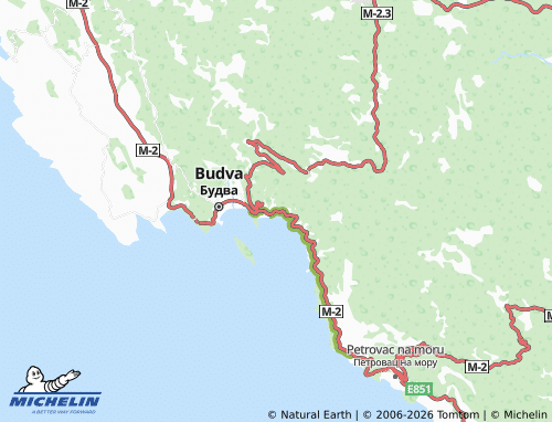 Mapa MICHELIN Bečići - ViaMichelin