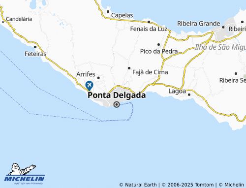 MICHELIN Ponta Delgada (São Pedro) map - ViaMichelin