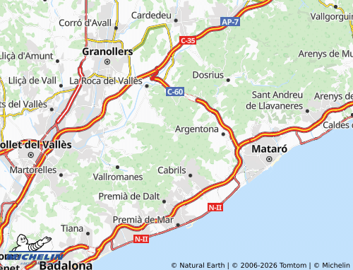 MICHELIN Òrrius map - ViaMichelin