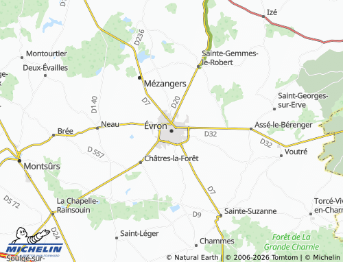 Mappa MICHELIN Évron - ViaMichelin