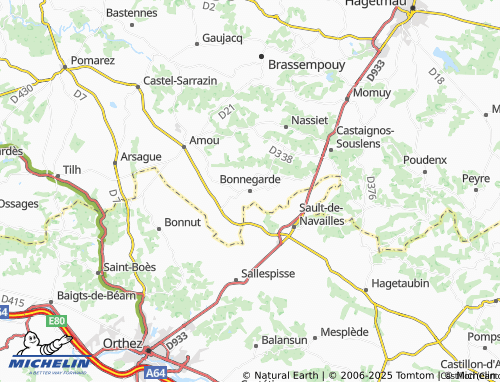 MICHELIN Bonnegarde map - ViaMichelin