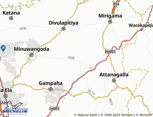 MICHELIN Wataddara map - ViaMichelin