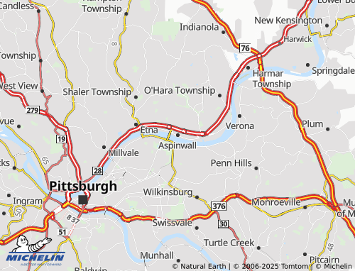 MICHELIN Aspinwall map - ViaMichelin