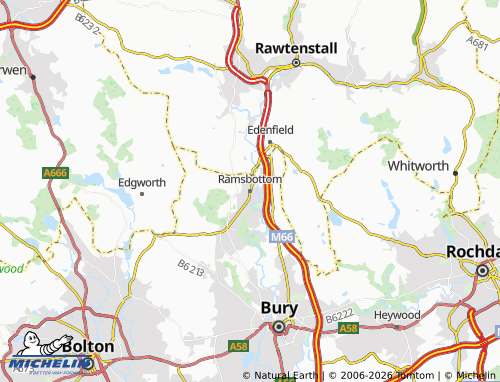 Carte MICHELIN Ramsbottom - ViaMichelin