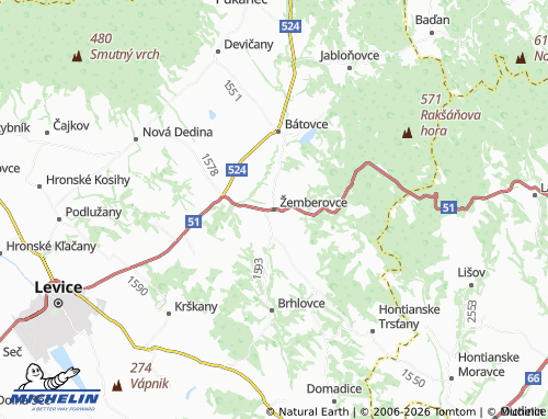 MICHELIN Žemberovce map - ViaMichelin