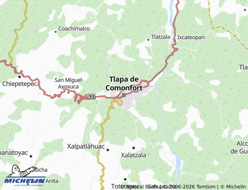Mapa MICHELIN Tlapa de Comonfort - ViaMichelin