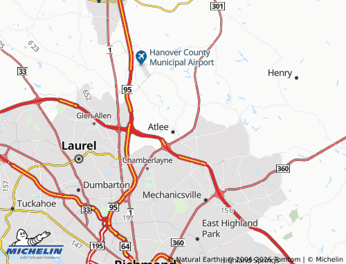 Mapa MICHELIN Atlee - ViaMichelin
