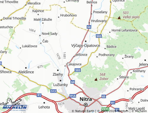 Mappa MICHELIN Jelšovce - ViaMichelin