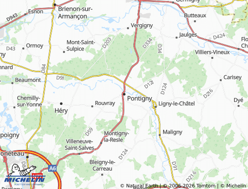 Mappa MICHELIN Pontigny - ViaMichelin