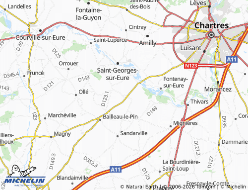 MICHELIN Nogent-sur-Eure map - ViaMichelin