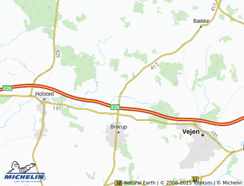 MICHELIN Gjerndrup map - ViaMichelin