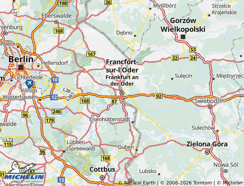 Mappa MICHELIN Francoforte sull'Oder - ViaMichelin