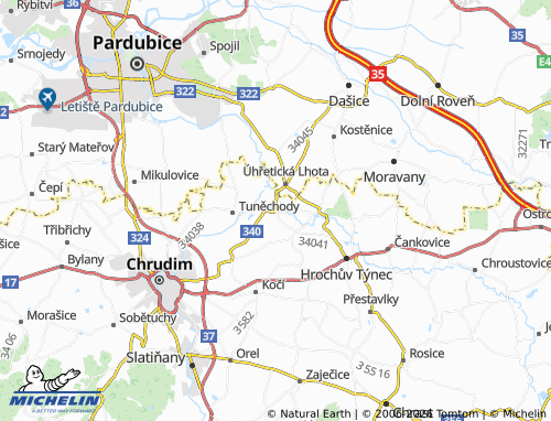 Mappa MICHELIN Úhřetice - ViaMichelin