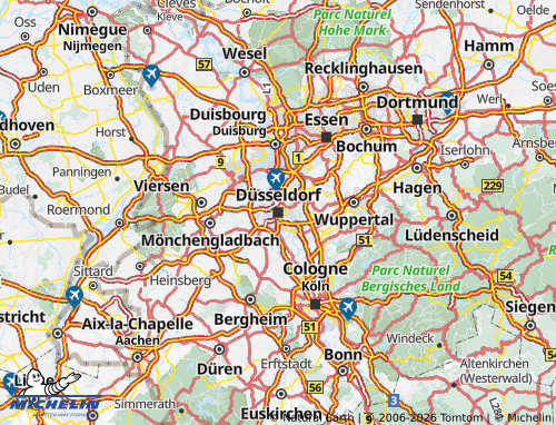 MICHELIN North Rhine-Westphalia map - ViaMichelin
