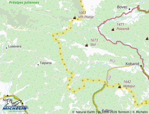 MICHELIN Breginj map - ViaMichelin