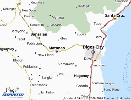 MICHELIN Sinaragan map - ViaMichelin