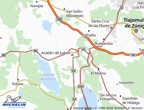 MICHELIN-Landkarte Acatlán de Juárez - ViaMichelin