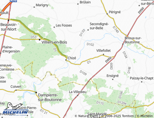 Carte MICHELIN Brieuil-sur-Chizé - ViaMichelin