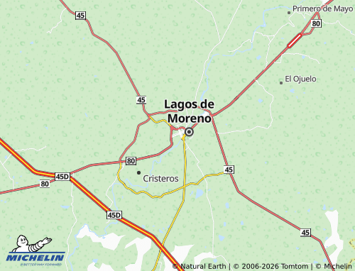 MICHELIN Lagos de Moreno Centro map - ViaMichelin
