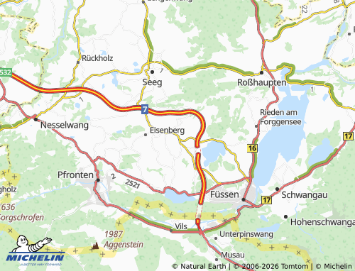 Mappa MICHELIN Hopferau - ViaMichelin