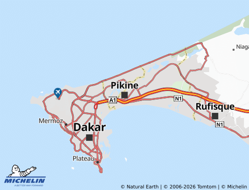 Mappa MICHELIN Pikine - ViaMichelin