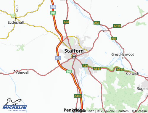 Mappa MICHELIN Stafford - ViaMichelin