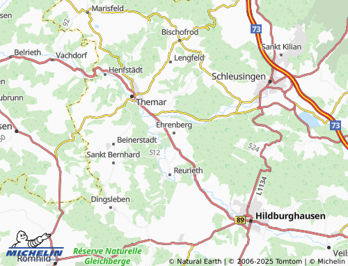 MICHELIN Ehrenberg map - ViaMichelin