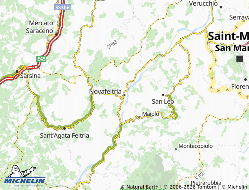 MICHELIN Novafeltria map - ViaMichelin