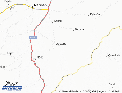 MICHELIN Otlutepe map - ViaMichelin