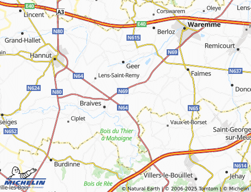 Carte MICHELIN Tourinne - ViaMichelin