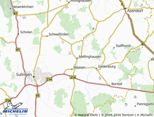 MICHELIN Mellinghausen map - ViaMichelin