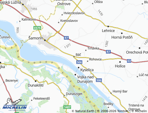 MICHELIN-Landkarte Báč - ViaMichelin