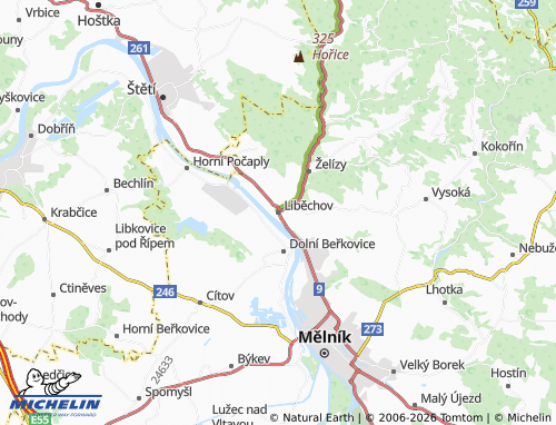 Kaart MICHELIN Liběchov - ViaMichelin