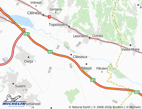 MICHELIN-Landkarte Căteasca - ViaMichelin