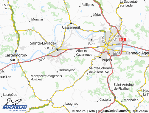 MICHELIN-Landkarte Allez-et-Cazeneuve - ViaMichelin