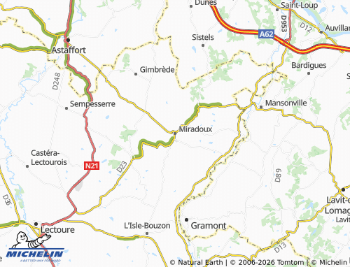MICHELIN Miradoux map - ViaMichelin