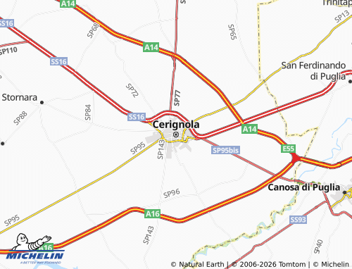 MICHELIN Cerignola map - ViaMichelin