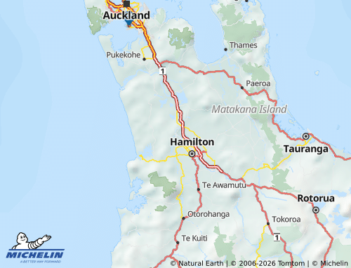 Mapa MICHELIN Waikato - ViaMichelin