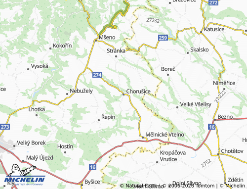 Kaart MICHELIN Chorušice - ViaMichelin