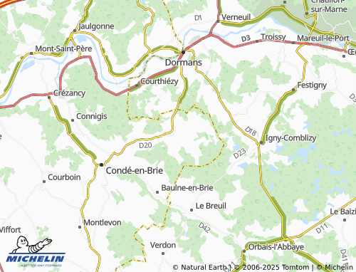 MICHELIN La Chapelle-Monthodon map - ViaMichelin