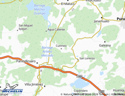 Mapa MICHELIN Curimeo Centro - ViaMichelin